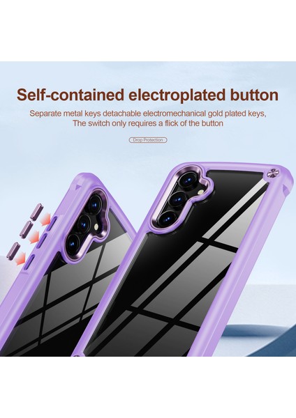 Samsung Galaxy A54 5g Alaşım Lens Çerçeve Telefon Kılıfı Pc+Tpu Elektrokaplama Damla Geçirmez Kapak (Yurt Dışından)