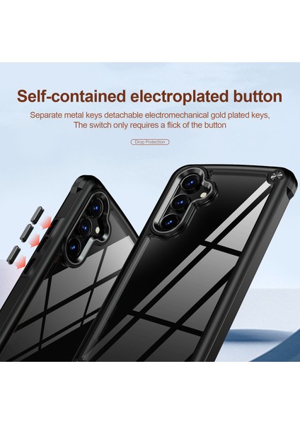 Samsung Galaxy A54 5g Alaşım Lens Çerçeve Telefon Kılıfı Pc+Tpu Elektrokaplama Damla Geçirmez Kapak (Yurt Dışından)