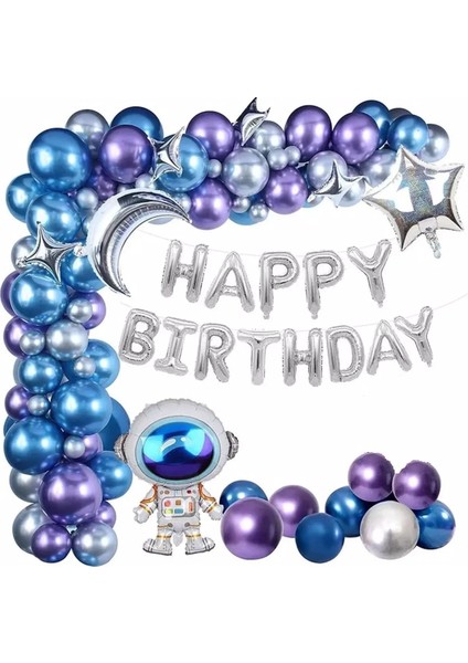 Uzay Temalı Doğum Günü Lüks Balon Set