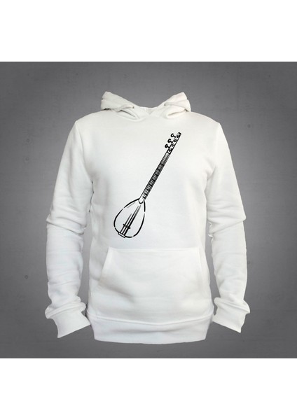 Bağlama Saz Kapüşonlu Sweatshirt Unisex Hoodie