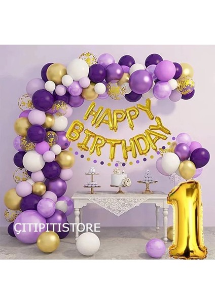 Mor 1 Yaş Balon Seti