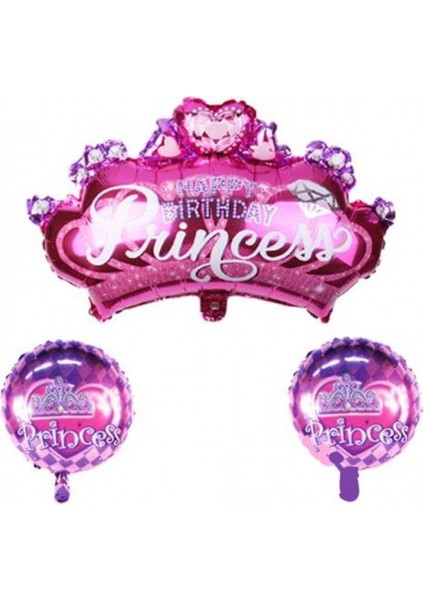 Happy Bırtday Prenses Folyo Balon 3 Lü