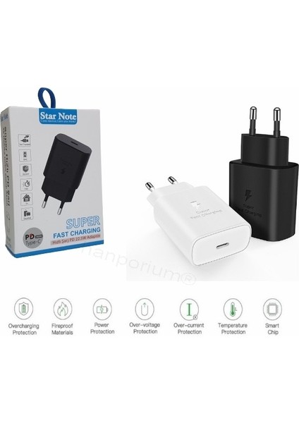 Samsung Galaxy M23 5g Uyumlu Android Type-C Ultra Hızlı Şarj Cihazı / Şarj Aleti 22.5W 3.0 Amper (Şarj Başlığı Adaptör) modelleri
