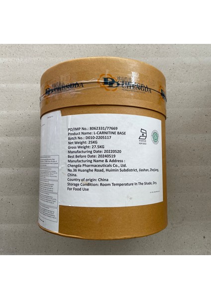 İFA Kimya L-Karnitin Base (L-Canitine Base) 25KG