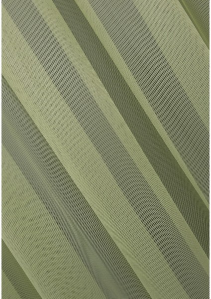 Taç Fıstık Yeşil Düz Renk, 1/2,5 Normal Pile Tül Perde Tek Kanat - 100 x 200 cm