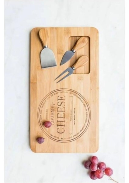 Bambu Peynir Sunum Tahtası 3 Bıçaklı Set fiyatları