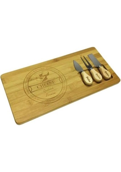 Bambu Peynir Sunum Tahtası 3 Bıçaklı Set modelleri