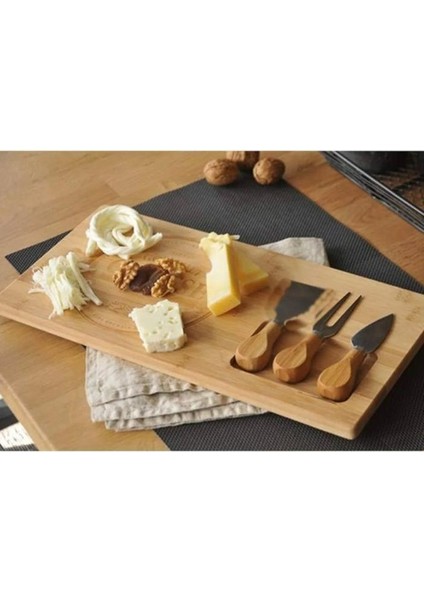 Bambu Peynir Sunum Tahtası 3 Bıçaklı Set fırsatları