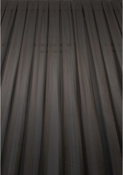 Taç Kahverengi Düz Renk, 1/3 Sık Pile Tül Perde Tek Kanat - 100 x 260 cm modelleri
