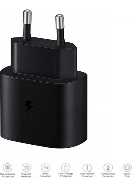 Samsung Galaxy Note 20 Uyumlu Android Type-C Ultra Hızlı Şarj Cihazı / Şarj Aleti 22.5W 3.0 Amper (Şarj Başlığı Adaptör)