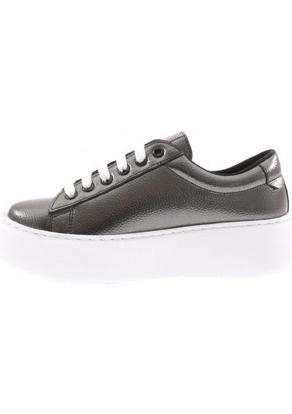 873-23Y Kadin Bağcikli Yanlari Bantli Silver Taşli Sneaker Ayakkabi modelleri