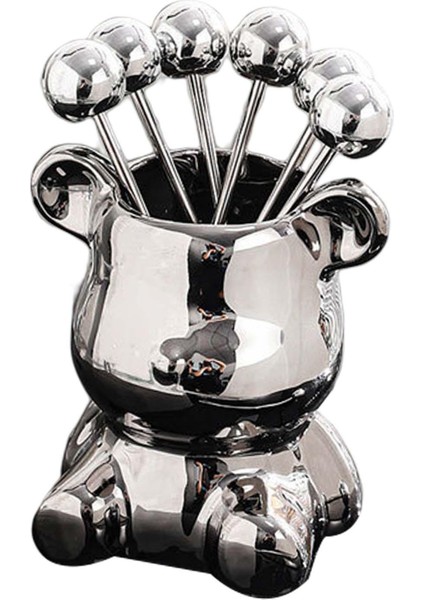 Tatma Meze Çatalları Restoran Düğün Yemek Masası Argent Için Sevimli Ayı Tasarımları (Yurt Dışından)