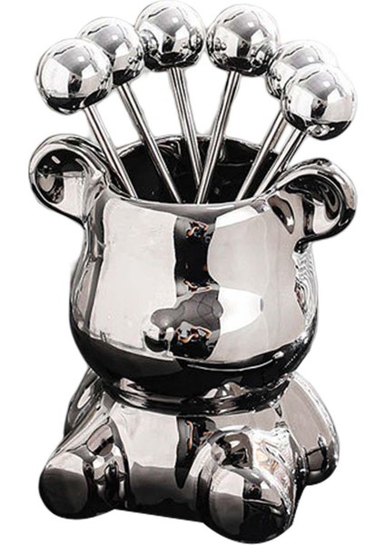 Tatma Meze Çatalları Restoran Düğün Yemek Masası Argent Için Sevimli Ayı Tasarımları (Yurt Dışından) modelleri