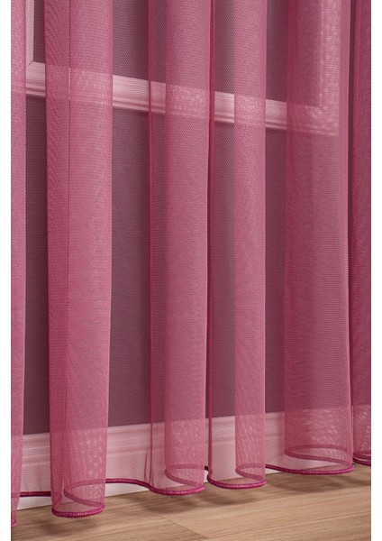 Taç Fuşya Düz Renk, 1/3 Sık Pile Tül Perde Tek Kanat - 100 x 270 cm fırsatları