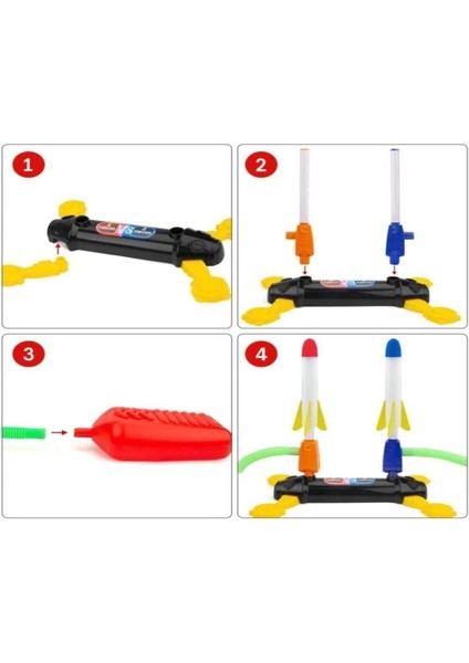 Air Rocket Işıklı Ultra Uçan Duello Oyuncak Seti-2 Işıklı-2 Işıksız Yedek Roketli modelleri