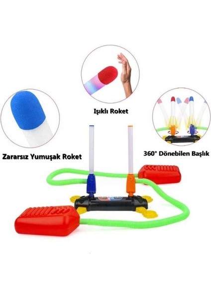 Air Rocket Işıklı Ultra Uçan Duello Oyuncak Seti-2 Işıklı-2 Işıksız Yedek Roketli fırsatları