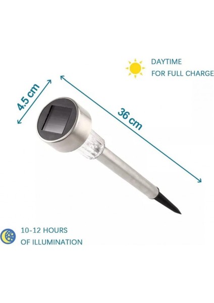 Gün Işığı Led Solar Güneş Enerjili Bahçe Lambası 1 Li Metal Gövdeli