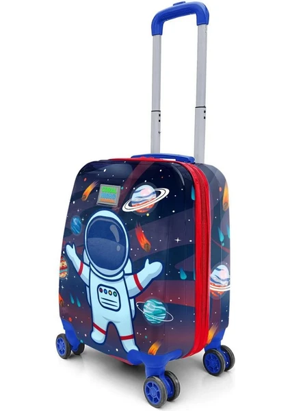 Coral High Kids Saks Mavi Astronot Desenli Çocuk Valizi 16743