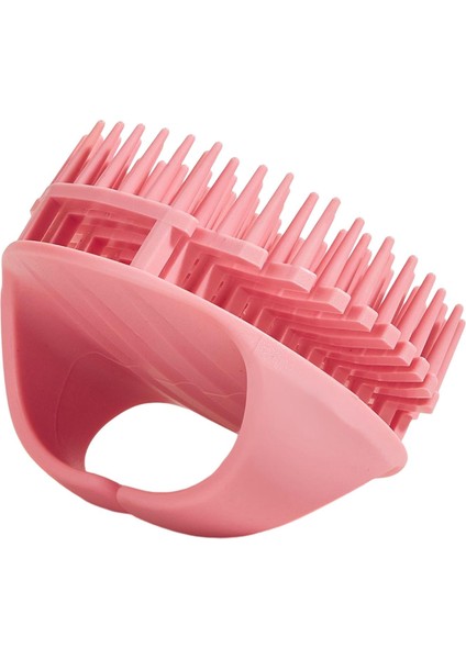 Kafa Derisi Masajı Yuvarlak Saç Yıkama Tarağı Evcil Hayvan Bakım Temizleme Pembe (Yurt Dışından)