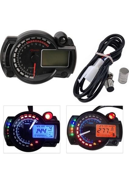 Motosiklet Motosiklet Dijital LCD Speedometer Kilometre Sayacı Gauge 14000 Rpm 299 Kmh (Yurt Dışından)