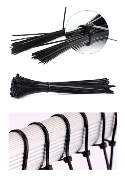 Siyah 100 Adet Plastik Cırt Kelepçe & Kablo Bağı 2.5X150 mm fiyatları