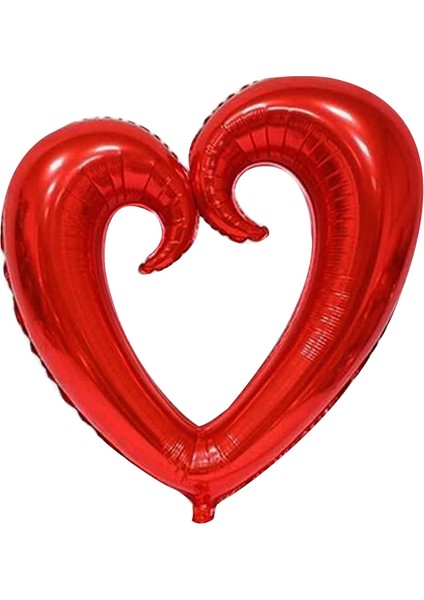 Kalp Folyo Balon 40"içi Boş 5li-Kırmızı-