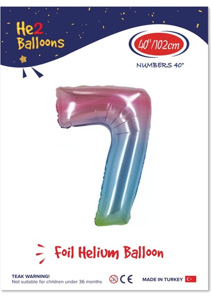 Kikajoy Rakam Folyo Balon 40" Rainbow -7-