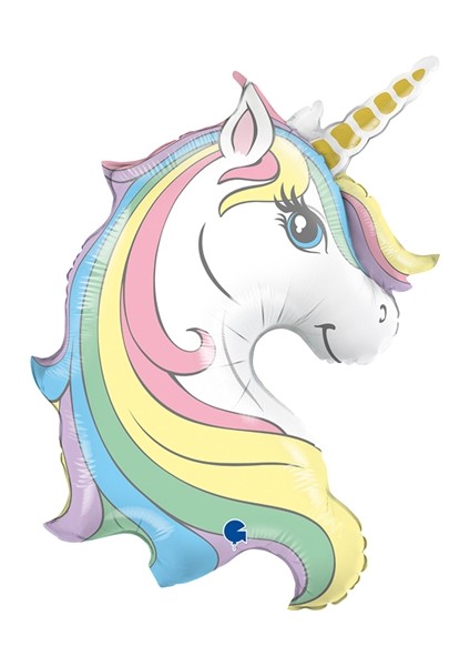 39" Grabo Folyo Balon -Macaron Unicorn Head-