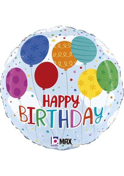 18" Grabo Folyo Balon -Birthday Colorful Balloon-