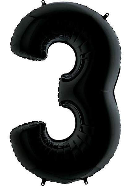 Grabo Rakam Folyo Balon 40" Siyah -3-