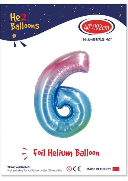 Kikajoy Rakam Folyo Balon 40" Rainbow -6-