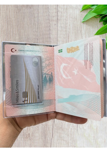 Preminyum Şeffaf Desenli Pasaport Kabı Pasaport Kılıfı Lüks Pasaportluk