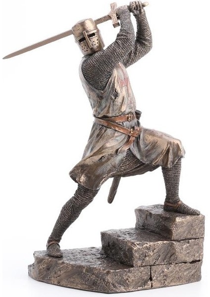 Collection Bronz Renk Haçlı Tapınak Şovalyesi 31CM