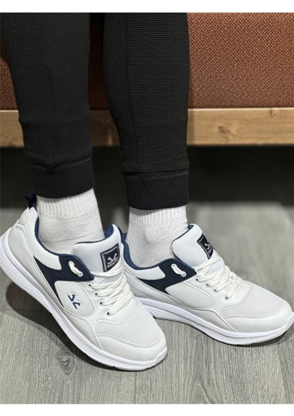 Erkek Spor Hafif Anorak Beyaz Lacivert Yazlık Sneaker