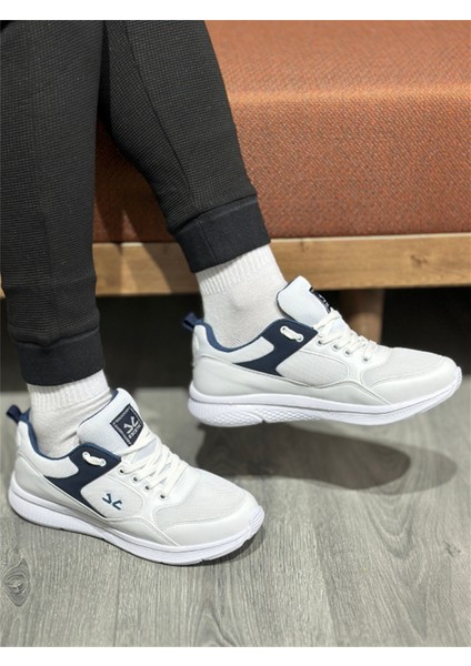 Erkek Spor Hafif Anorak Beyaz Lacivert Yazlık Sneaker