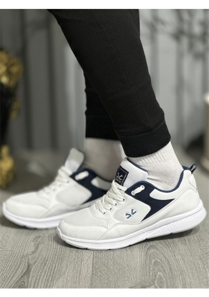 Erkek Spor Hafif Anorak Beyaz Lacivert Yazlık Sneaker