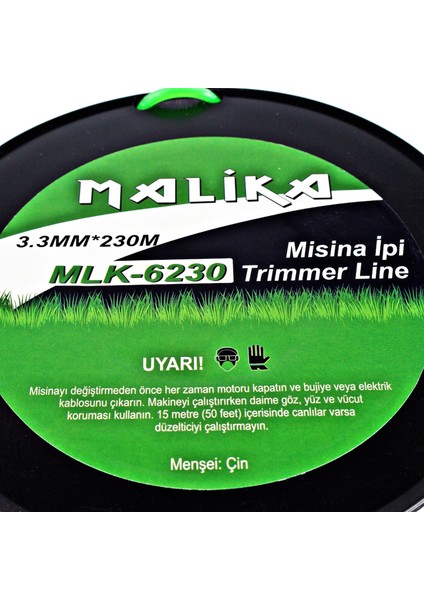 6 Köşe Misina / Tırpan / 3.3 mm / 230 Metre / Malika /