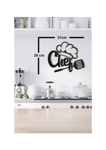 Ahşap Duvar Dekoru Chef Yazısı 37 x 26CM