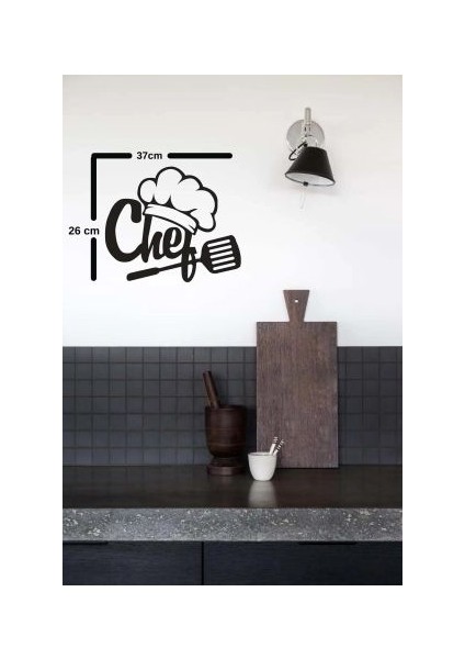 Ahşap Duvar Dekoru Chef Yazısı 37 x 26CM