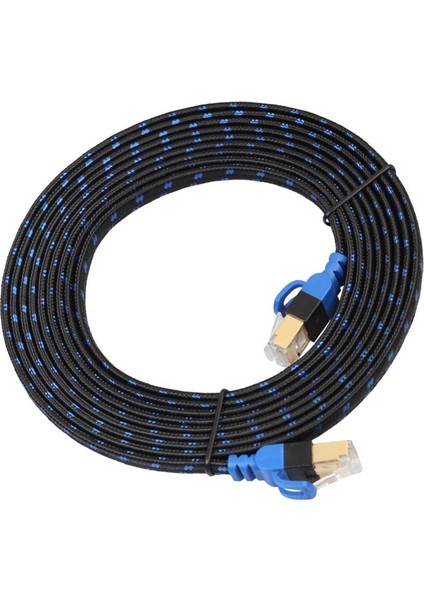 Cat7 10 Gigabit Ethernet Yama Kablosu Modem Router Lan Ağı Için - Siyah Mavi, 3m (Yurt Dışından)