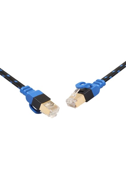 Cat7 10 Gigabit Ethernet Yama Kablosu Modem Router Lan Ağı Için - Siyah Mavi, 3m (Yurt Dışından)