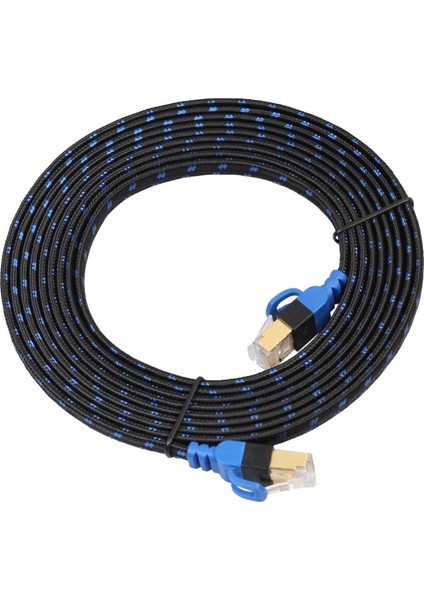 Cat7 10 Gigabit Ethernet Yama Kablosu Modem Router Lan Ağı Için - Siyah Mavi, 3m (Yurt Dışından)
