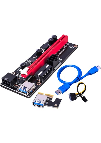 Pcı-E Ver 009S 1x Ila 16X Grafik Uzatma USB 3.0 Adaptör Kartı 60CM Kablo Mavi USB Kablosu (Yurt Dışından)