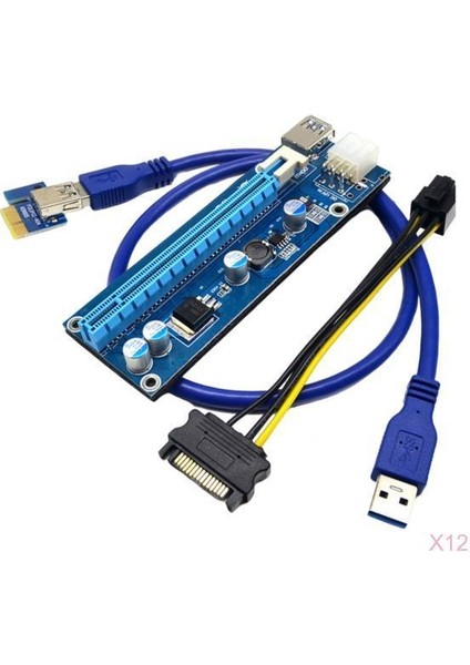 12PACK 60 cm Dizüstü Pcı-E 1x Ila 16X USB Grafik Uzatma Kartı Adaptörü Kablosu (Yurt Dışından)