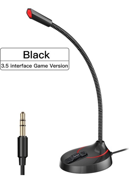 Usb/3,5mm Kondenser Mikrofon Stand Masaüstü Kayıt Mikrofonu Pc Masaüstü F12 Siyah 3,5 mm Için (Yurt Dışından) modelleri