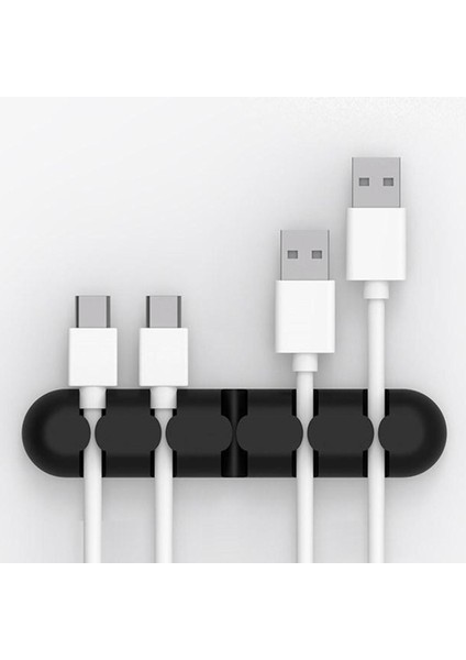 1pc Silikon Yapıştırıcı Şarj Kablosu Yönetimi Klipler Tel Tutucu Organizatör Siyah (Yurt Dışından)