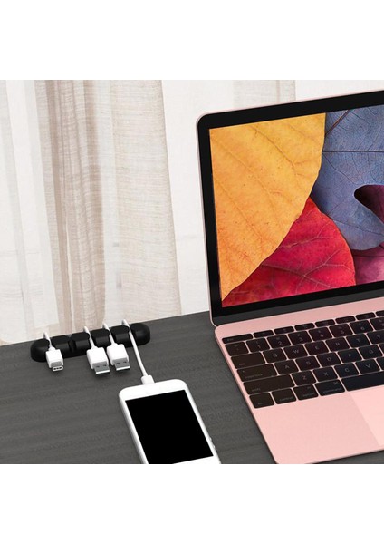 1pc Silikon Yapıştırıcı Şarj Kablosu Yönetimi Klipler Tel Tutucu Organizatör Siyah (Yurt Dışından)