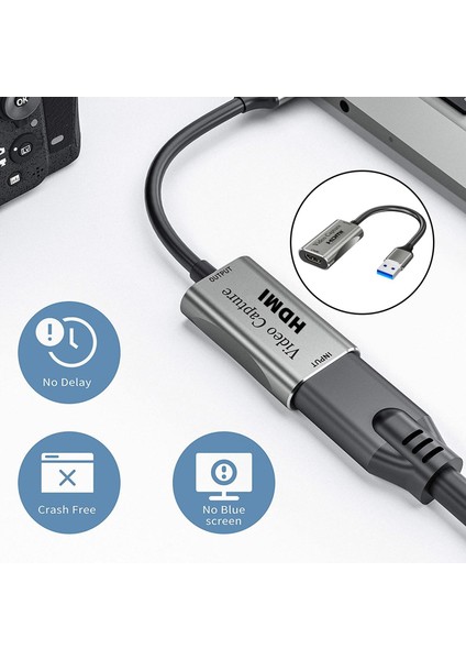 HDMI - USB 3.0 Video Yakalama Kartı 4K Canlı Akış Kayıt (Yurt Dışından)