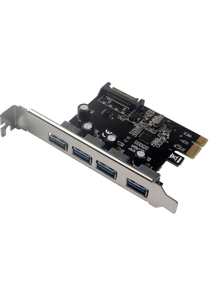 Pcı-E-Usb 3.0 Pcı Express Genişletme Hub Kart Adaptörü Sata Güç 5.0 Gbps (Yurt Dışından)