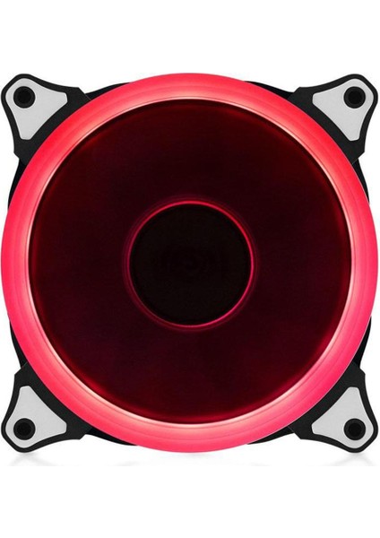 12V Rgb Bilgisayar Cpu 15 LED Kasa Soğutma Soğutucu Fanı Pc 3p Ide 4pın 12CM Tek Halo Kırmızı (Yurt Dışından)